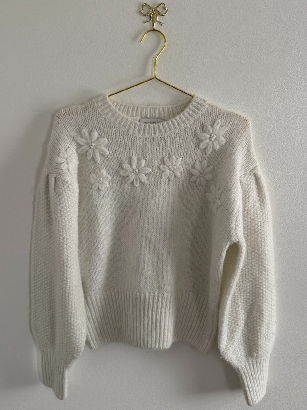 Free Assembly Embroidered Flower Sweater